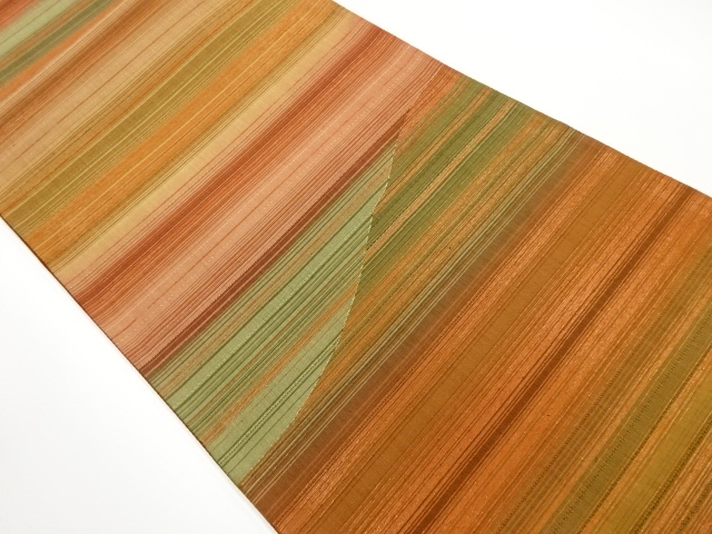 JAPANESE KIMONO / VINTAGE FUKURO OBI / WOVEN STRIPE
